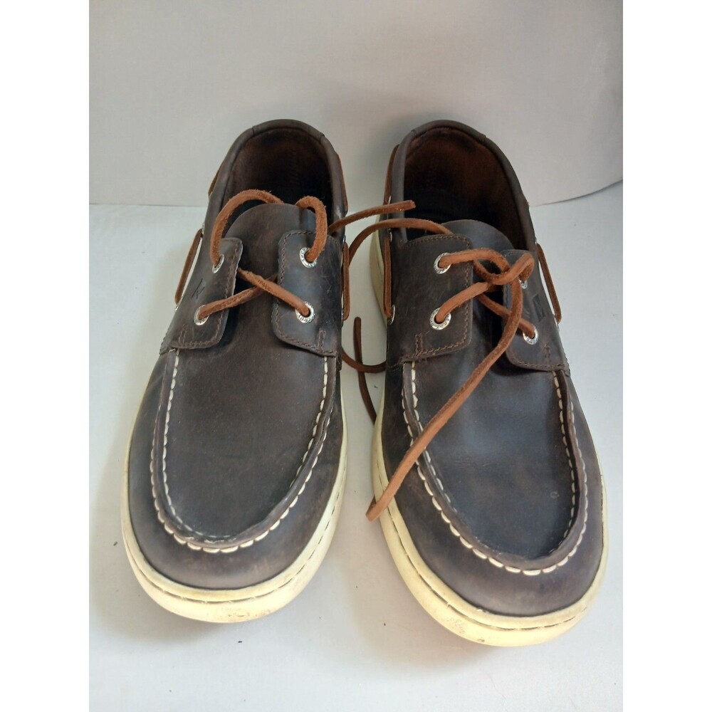 Sperry Men’s Brown Leather Boat Shoes Casual Lace Up Deck Shoes